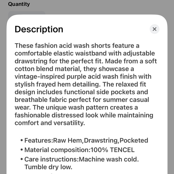 Zenana Outfitters Lavender Tencel High Waist Shorts - Picture 7 of 7